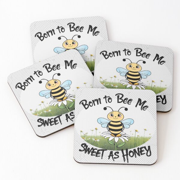 Item preview, "Born to Bee Me, Sweet as Honey" – Cute Honey Bee Graphic designed and sold by Geddit Designs.
