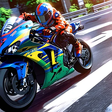 Artwork thumbnail, Chameleon Color Superbike Racetrack Grid Racing Graphic Rider by Moto Graphix