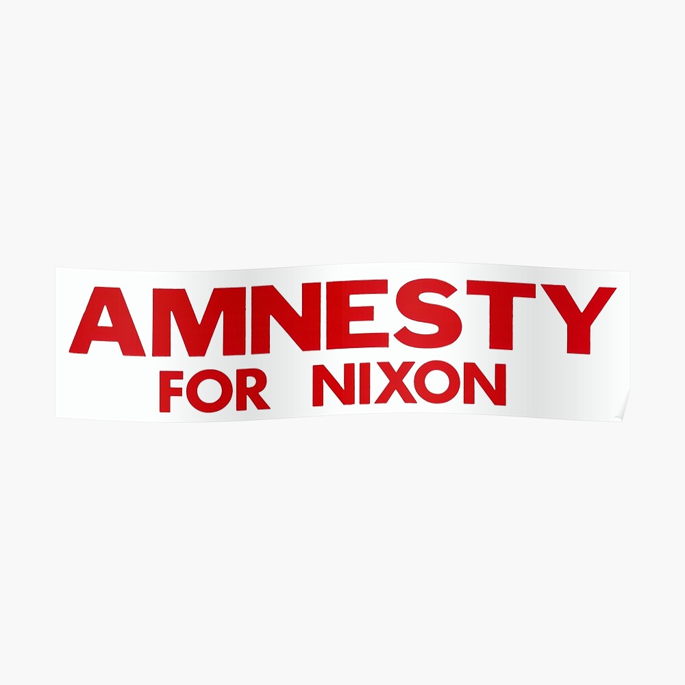 c 1974 Watergate Era AMNESTY FOR Richard NIXON Bumper Sticker 3757 