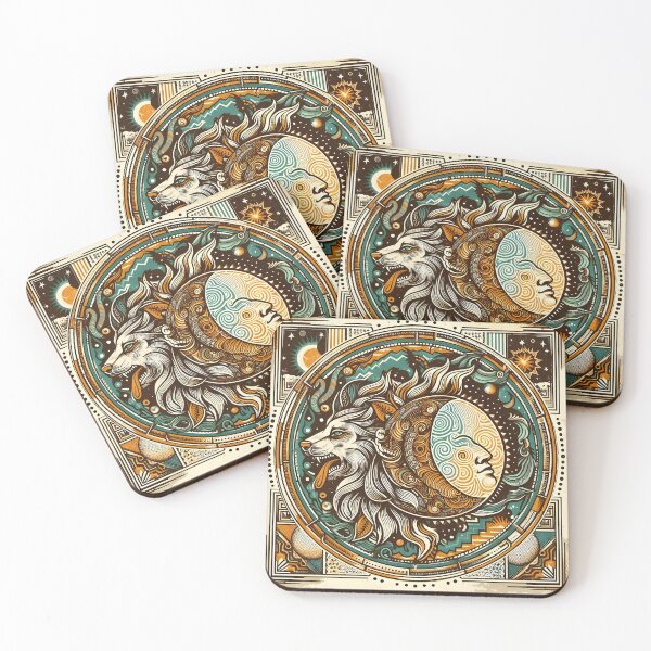 Item preview, Vintage Circular Design with Mythical Symbols and Psychedelic Patterns | Retro and Artistic Style designed and sold by ArteAnimal2020.