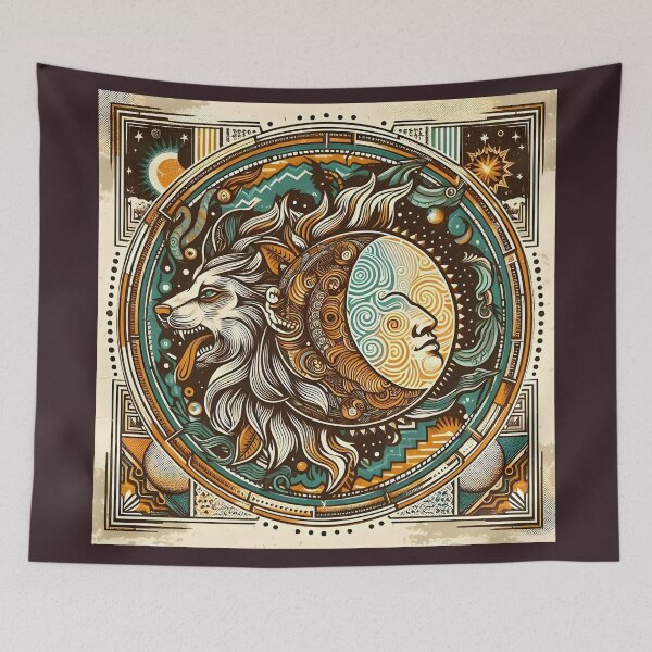 Item preview, Vintage Circular Design with Mythical Symbols and Psychedelic Patterns | Retro and Artistic Style designed and sold by ArteAnimal2020.