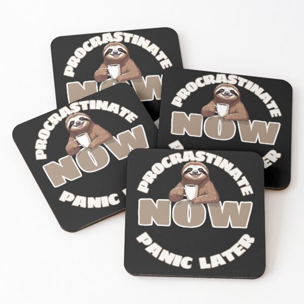 Item preview, Procrastinate Now, Panic Later – Funny Sloth Coffee Lover designed and sold by MixedVibes Co..