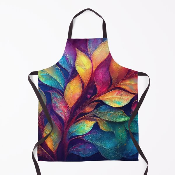 Aperçu de l'œuvre Peinture à l'huile pastel à motifs feuillus abstraits 4, botaniques, design nature aux couleurs arc-en-ciel vibrantes, touches de peinture à l'huile et coups de pinceau créée et vendue par navitalidesign.