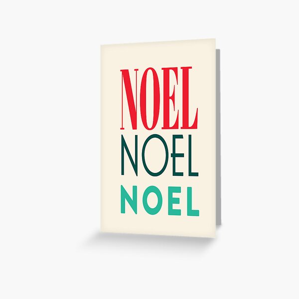 Aperçu de l'œuvre Noel Noel Noel élégant design typographique de vœux de Noël dans des couleurs festives vertes et rouges créée et vendue par Jdawnink.