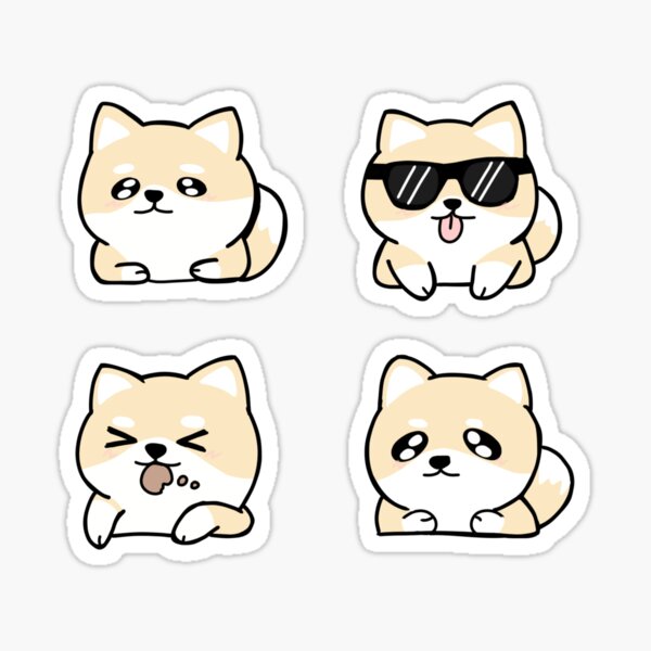 Vista previa del artículo con la obra «Paquete de pegatinas de perro Shiba Inu», diseñado y vendido por stickersbyalyx.