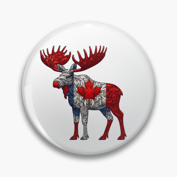 Item preview, Maple Leaf Patriotic Moose  Canada Flag - Elbows up  designed and sold by Smix Pixels.