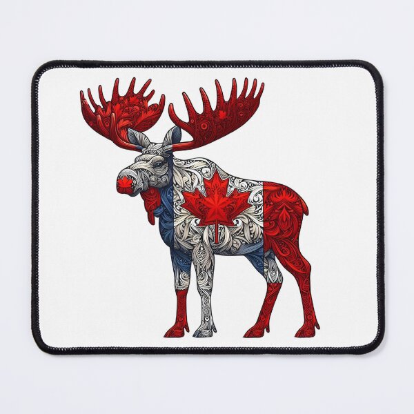 Item preview, Maple Leaf Patriotic Moose Canada Flag - Elbows up designed and sold by Smix Pixels.