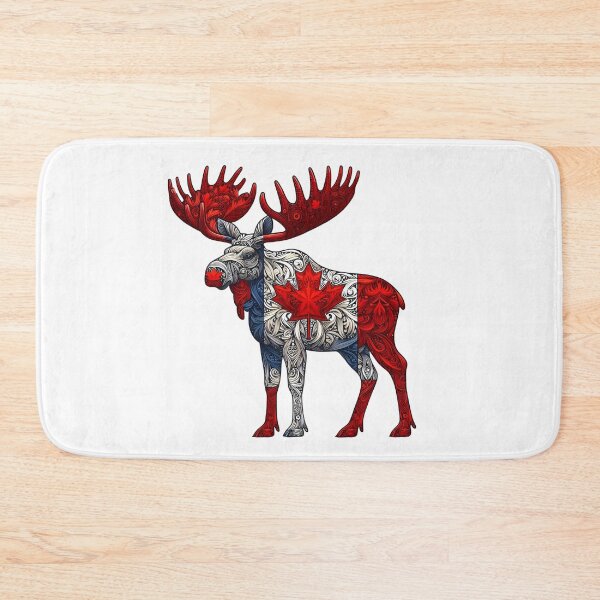 Item preview, Maple Leaf Patriotic Moose  Canada Flag - Elbows up  designed and sold by Smix Pixels.