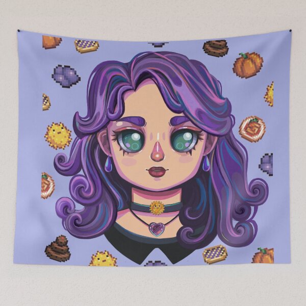 Item preview, Abigail Chibi Stardew Valley Fanart with her Favorite GIfts designed and sold by Savi Singh.