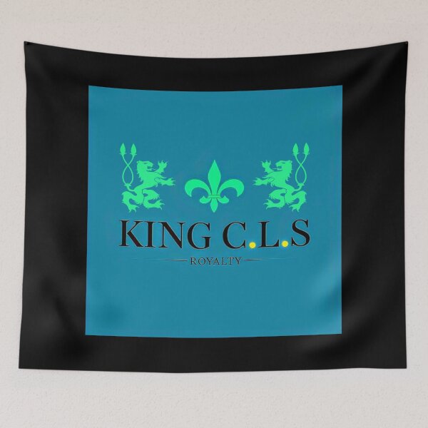 Item preview, King C.L.S Royalty Double Lion Fleur De Lis | Light Pacific Blue | Capri Green | Black| Yellow  designed and sold by Kingcls.