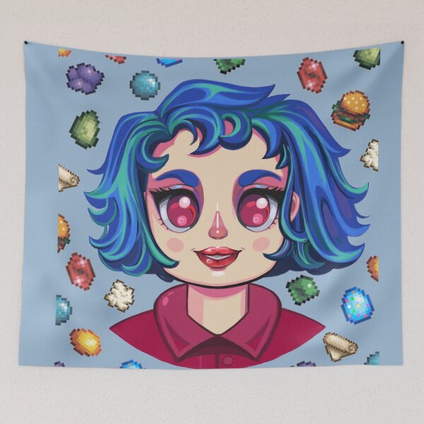 Item preview, Emily Chibi Stardew Valley Fanart with her Favorite GIfts designed and sold by Savi Singh.