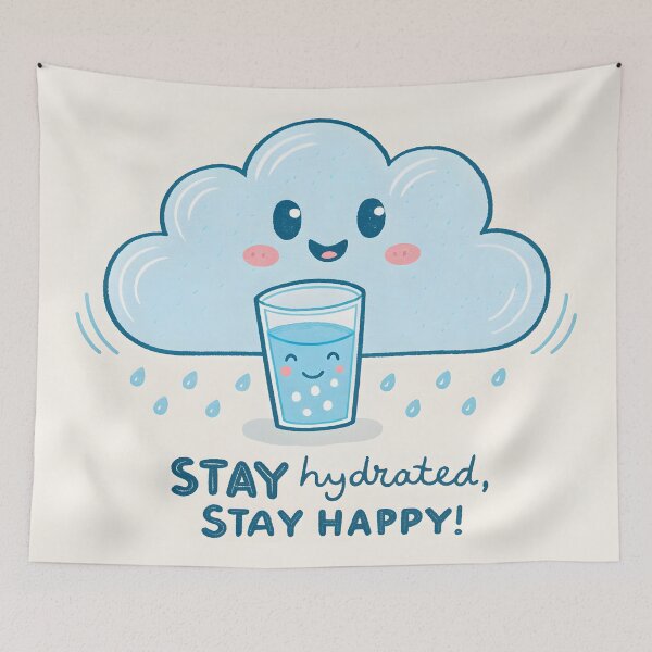 Item preview, Stay Hydrated, Stay Happy – Cute Kawaii Water Sticker designed and sold by HoneyNutCrisis.