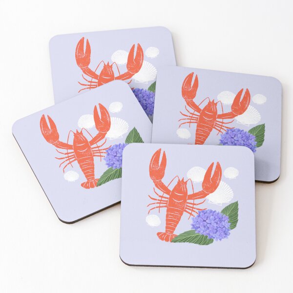 Item preview, Coastal New England Aesthetic | Lobster & Hydrangea Nautical Design designed and sold by Stickers by @molllyclare.