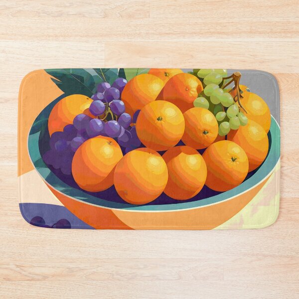 Item preview, Vibin’ with Vitamin C, Retro Flat Illustration, Citrus Fruits Bowl, Minimalist Summer Vibes, Fresh and Fruity Home Decor designed and sold by Kintsugi99.