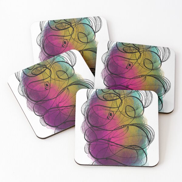 Item preview, Entangled Harmony – Abstract Line & Color Fusion designed and sold by graceirisart.