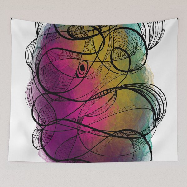 Item preview, Entangled Harmony – Abstract Line & Color Fusion designed and sold by graceirisart.