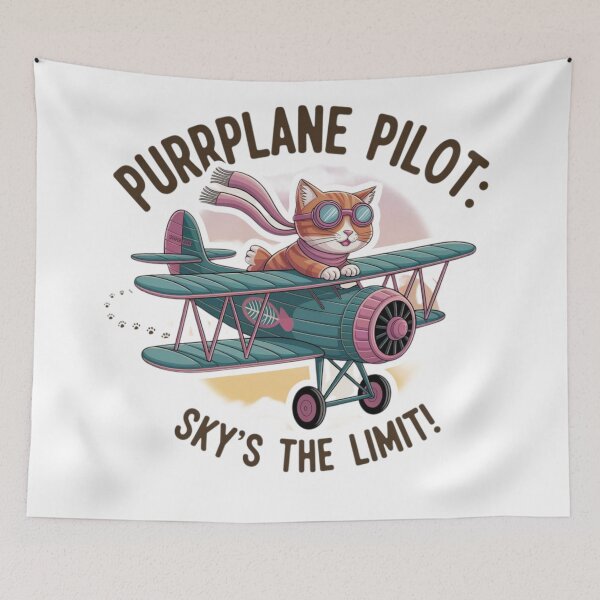 Item preview, Purrplane Pilot: Sky’s the Limit! | Adventure Cat Aviation Design designed and sold by bannzy.