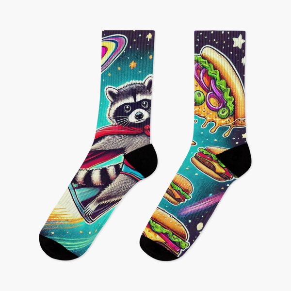 Item preview, Super Raccoon Pizza Adventure – Funny Cosmic Art designed and sold by ArtsyEcho.