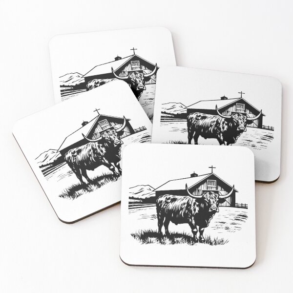 Item preview, Highland Cattle Cow Farm Rustic Barn Ranch Scene Heifer designed and sold by inkoutninja.