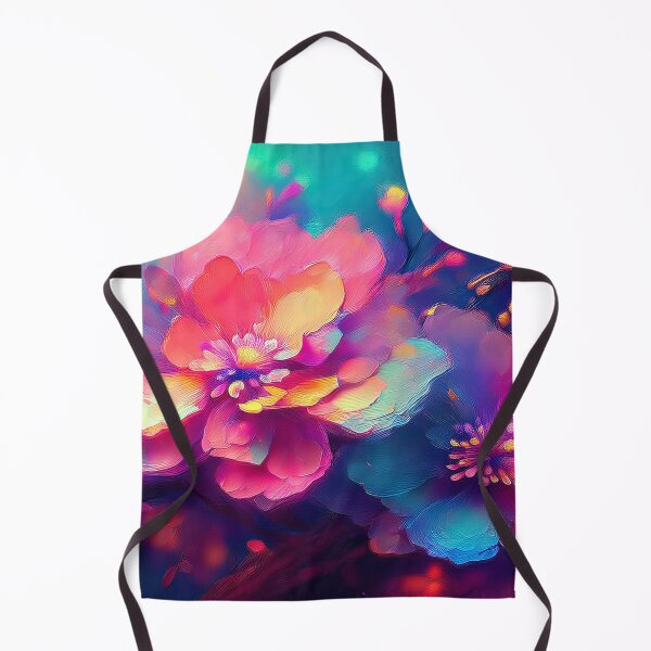 Aperçu de l'œuvre Peinture à l'huile pastel à motif FLORAL ROSE, botaniques, design nature dans des couleurs pastel vibrantes, touches de peinture à l'huile et coups de pinceau créée et vendue par navitalidesign.