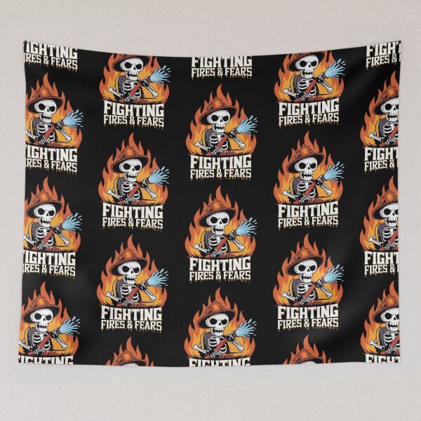 Item preview, Firefighter Skeleton Fighting Fires and Fears designed and sold by Taans-Creation.