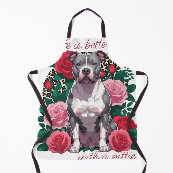 Item preview, Life Is Better with a Pittie, Pitbull Floral, Funny pitbull mom shirt with paw print design, Pirate Pitbull, Dog Lover , highly detailed, digital illustration of a Pitbull design designed and sold by rich4Design.