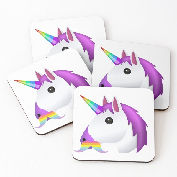 Item preview, Funny Emoji Sticker Unicorn Mustache Emoji Funny and Cute Expression Design for Emoji Enthusiasts designed and sold by myfavoritesm4.