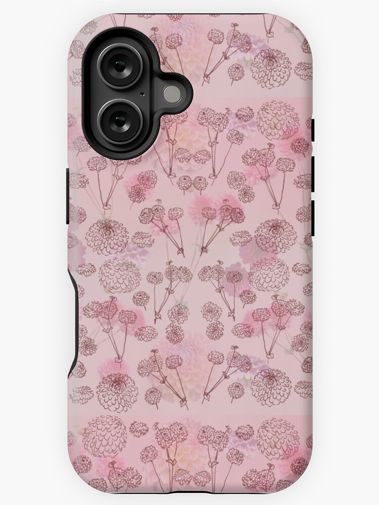 Thumbnail 1 of 4, iPhone Case, Dahlia Floral Illustration Blush Hues designed and sold by jaidallynrose.