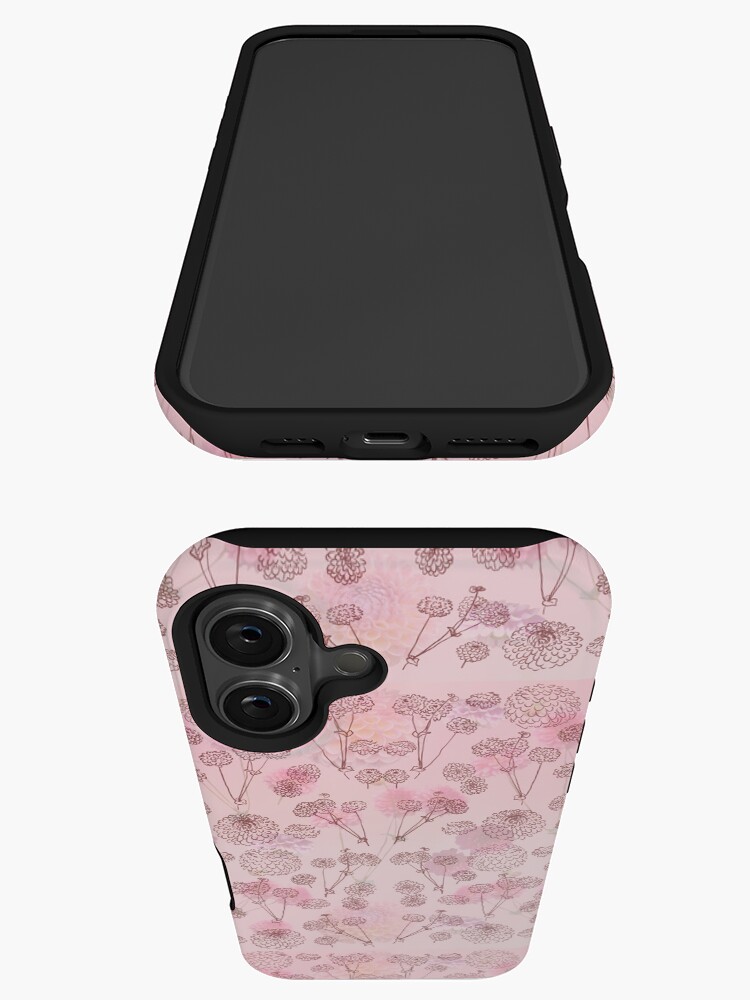 Thumbnail 3 of 4, iPhone Case, Dahlia Floral Illustration Blush Hues designed and sold by jaidallynrose.