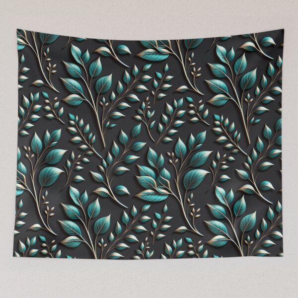 Item preview, Teal & Gold Botanical – Abide in the True Vine designed and sold by Juliette Ozkalfayan.