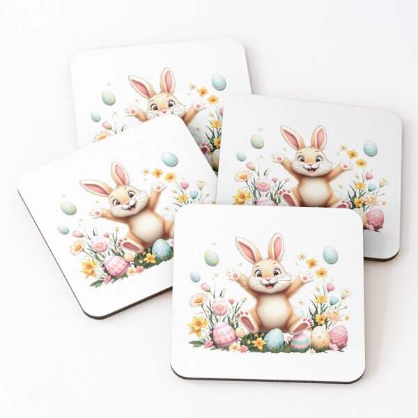 Item preview, Joyful Easter Bunny with Colorful Eggs – Adorable Spring Art designed and sold by jglobal360.