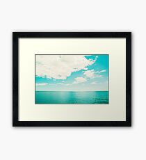 Turquoise Ocean Seascape, Aqua Teal Sea Photography Framed Print