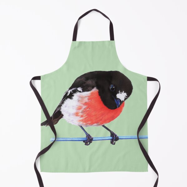 Item preview, Scarlet Robin on a wire with pale green background designed and sold by DingbatDesigns.