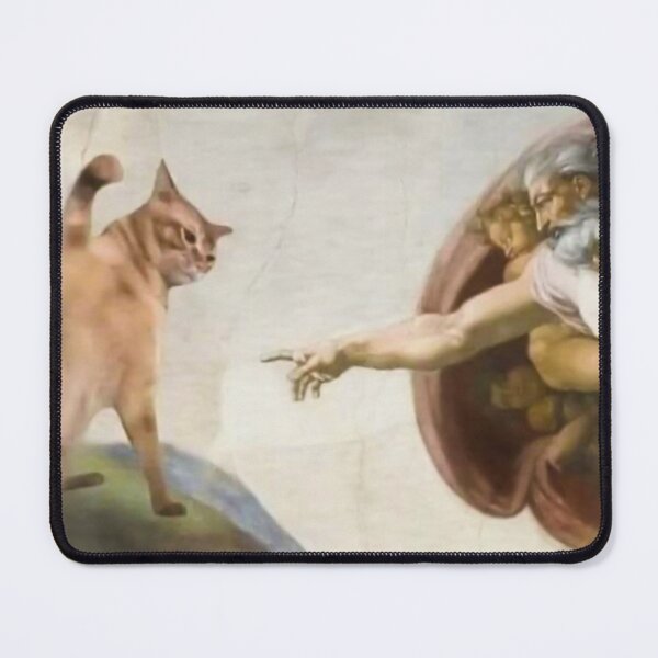 Item preview, Funny Cat God Creation of Adam Meme Michelangelo Jesus Art Graphic designed and sold by Damcoc.