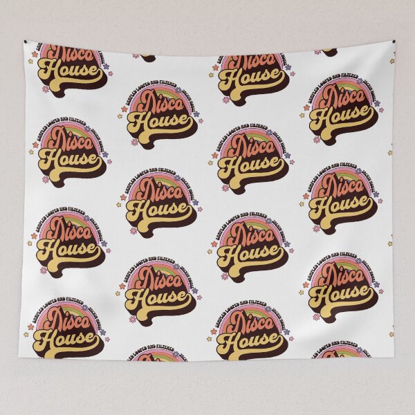 Item preview, DISCO HOUSE  - Retro Rainbow Logo (tan)  designed and sold by Discothreadz.