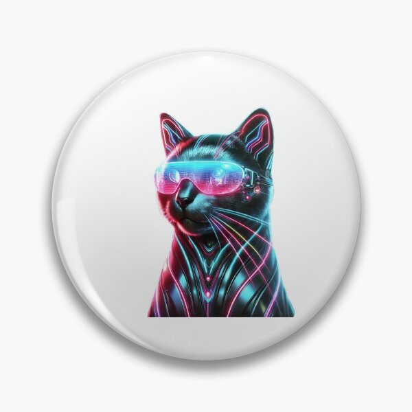 Item preview, Cyberpunk Cat with Neon Glasses designed and sold by Priyanshu-kaii.