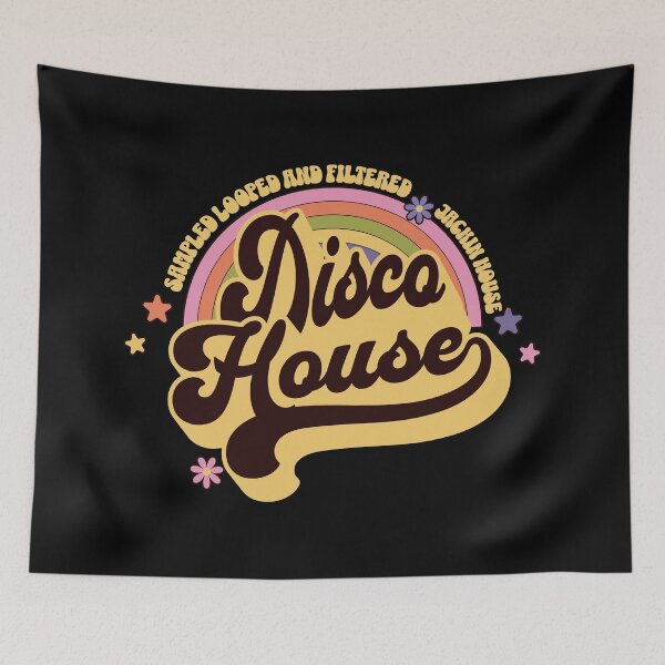 Item preview, DISCO HOUSE  - Retro Rainbow (black/tan)  designed and sold by Discothreadz.