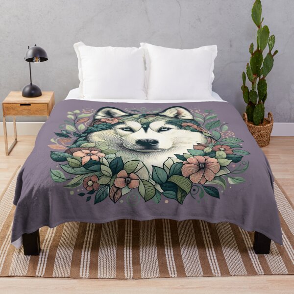 Item preview, Siberian Husky Dog Botanical Nature Art Illustration3 designed and sold by BirdsnStuff.