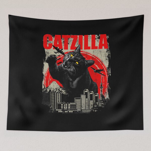 Item preview, CATZILLA City Rampage - Vintage Monster Cat Design designed and sold by Damcoc.