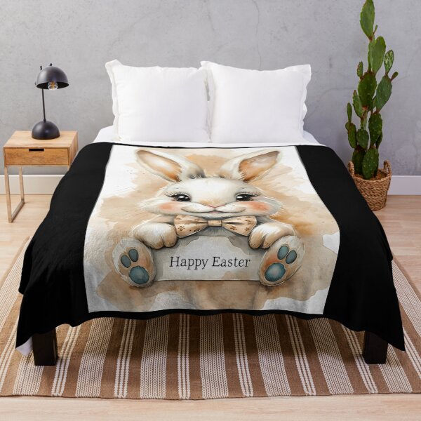 Item preview, Whimsical Easter Bunny Watercolor Illustration Graphic T-Shirt Dress designed and sold by FestivityFinds.
