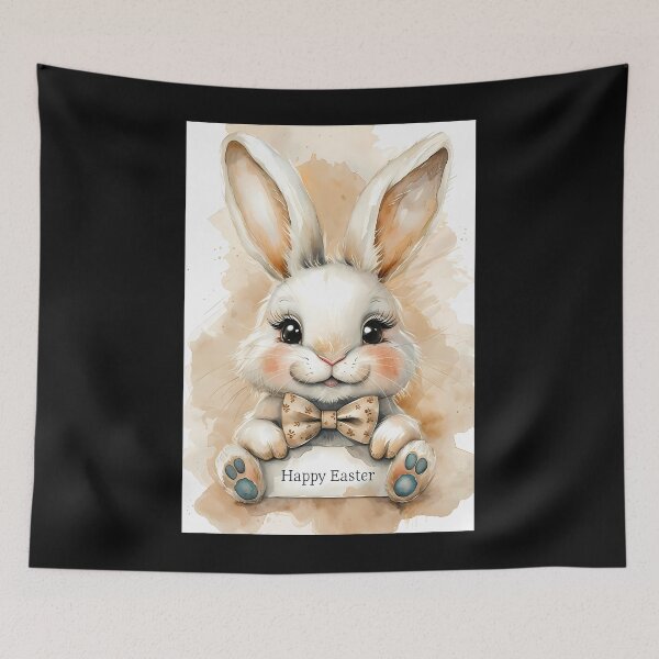 Item preview, Whimsical Easter Bunny Watercolor Illustration Graphic T-Shirt Dress designed and sold by FestivityFinds.