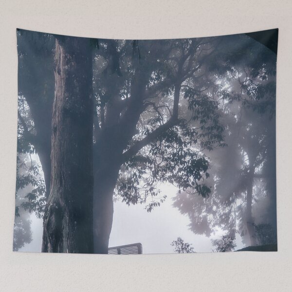 Item preview, Mystical Foggy Forest with a Lonely Bench designed and sold by Grind107.