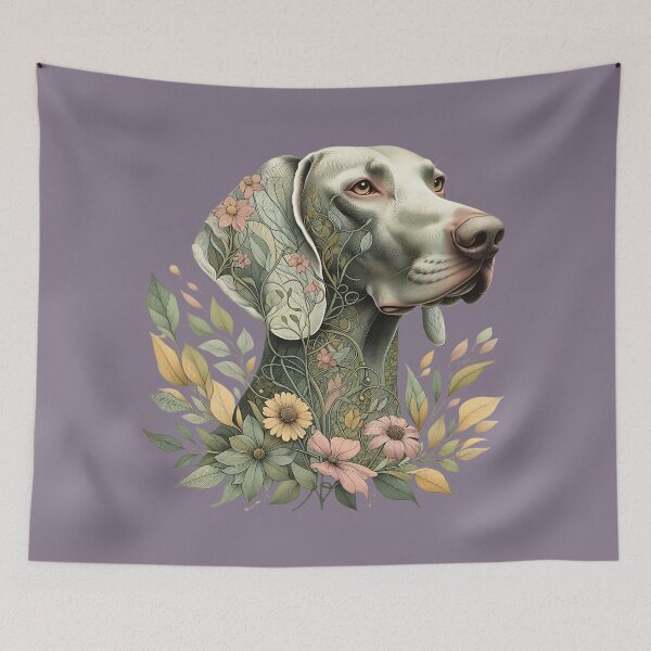 Item preview, Weimaraner Dog Botanical Nature Art Illustration1 designed and sold by BirdsnStuff.