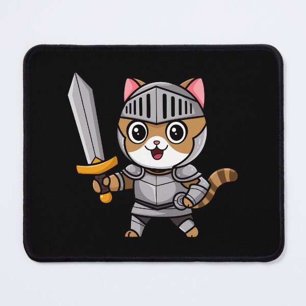 Item preview, Cute Knight Cat Chibi, Adorable Warrior Cat Fantasy Art designed and sold by Dazeville Studio1541 .