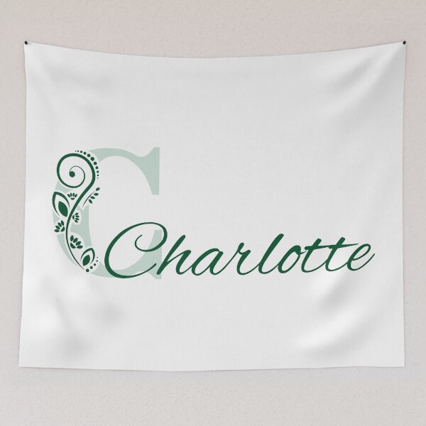 Item preview, Charlotte – Diseño de nombre floral – Verde abeto y verde claro – (personalizable) designed and sold by sabantha.