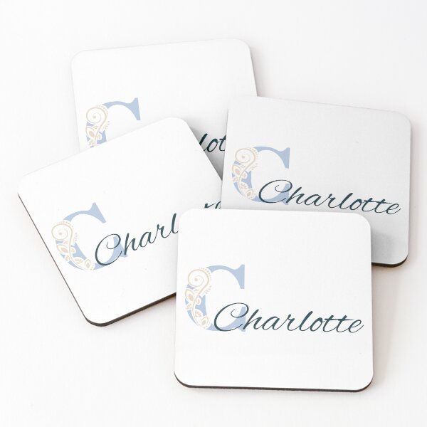 Item preview, Charlotte – Floral Name Design – Dove Blue, Dark Navy & Sand Beige – (Personalizable) designed and sold by sabantha.