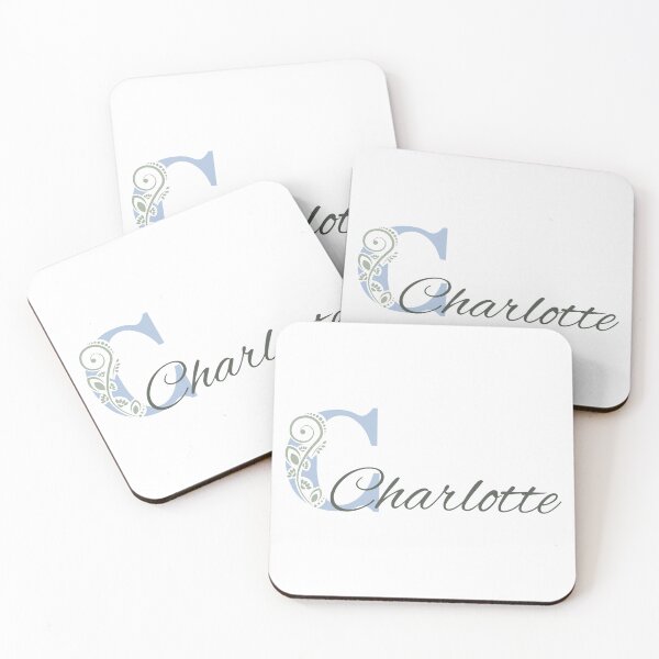 Item preview, Charlotte – Floral Name Design – Dove Blue, Sage Green & Dark Green – (Personalizable) designed and sold by sabantha.