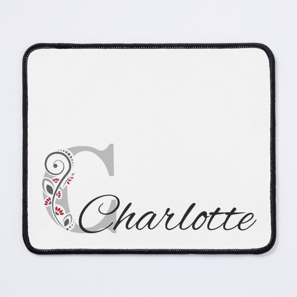 Item preview, Charlotte – Floral Name Design - Silver Grey, Red & Anthracite - (personalizable) designed and sold by sabantha.