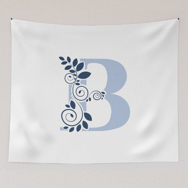 Item preview, Monograma floral – Letra B – Azul paloma y azul marino oscuro – (Personalizable) designed and sold by sabantha.