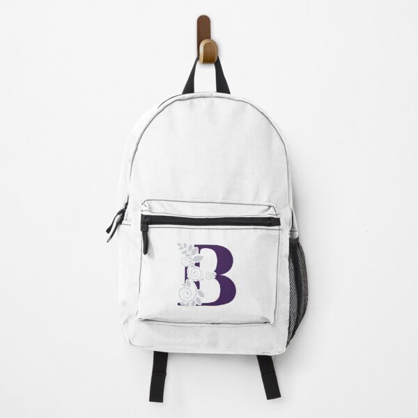 Item preview, Floral Monogram – Letter B – Dark Purple & Ice Gray – (customizable) designed and sold by sabantha.